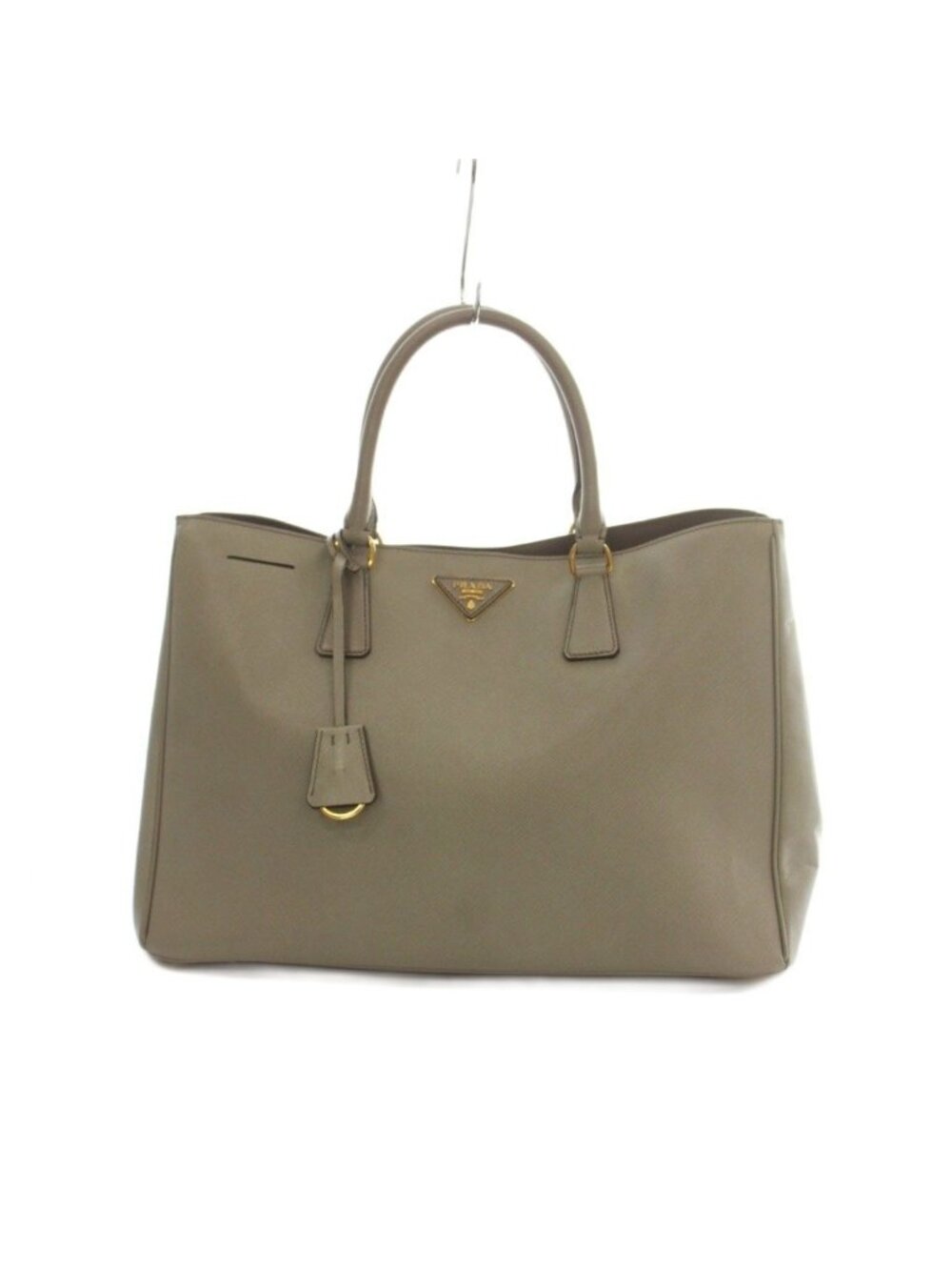 Prada Saffiano Galleria Tote Bag Leather Gray Brown OH